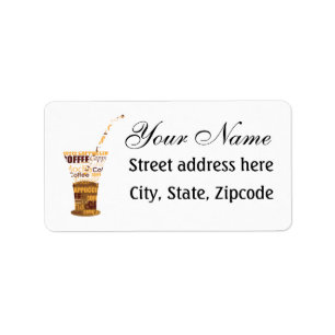 Moderne Kaffeemaschine Adressaufkleber