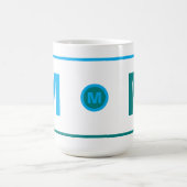 Moderne Kaffeetasse mit Monogramm-Initiale (Blau, (Mittel)