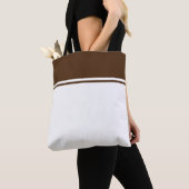 Moderne Kakaobraun Top Racing Streifen auf weiß Tasche (Von Nahem)