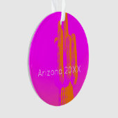 Moderne Kakteen Art Custom Text Hot Pink Orange Ornament (Vorderseite)