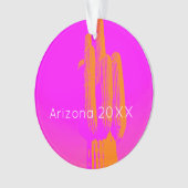 Moderne Kakteen Art Custom Text Hot Pink Orange Ornament (Vorderseite)