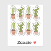 Moderne Kakteen Houseplant Handgezeichnetes Design Aufkleber (Blatt)