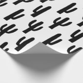 Moderne Kakteen in Schwarz und Weiß. Botanisches M Geschenkpapier (Ecke)