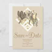 Moderne Kakteen & Succulents Wedding Save The Date (Vorderseite)
