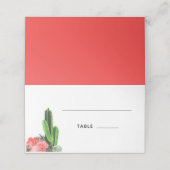 Moderne Kakteen, Sukkulente und Blumen Platzkarte (Außenseite Aufgefaltet)
