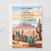 Moderne Kakteen Wedding Einladung (Vorderseite)