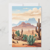 Moderne Kakteen Wedding Einladung (Rückseite)