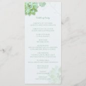 Moderne Kakteen Wedding Programm (Rückseite)