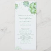 Moderne Kakteen Wedding Programm (Vorderseite)