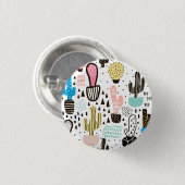 Moderne Kaktus-Geometrie-Muster Button (Vorne & Hinten)