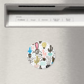 Moderne Kaktus-Geometrie-Muster Magnet (In Situ (Geschirrspüler))