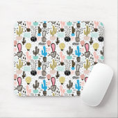 Moderne Kaktus-Geometrie-Muster Mousepad (Mit Mouse)
