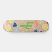 Moderne Kaktus geometrische Memphis inspiriert Mus Skateboard (Horizontal)