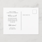 Moderne Kaktus Kalligrafie Wir haben uns bewegt Ankündigungspostkarte (Rückseite)