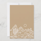 Moderne Kaktus Line Art Wüste Hochzeit Einladung (Rückseite)