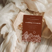 Moderne Kaktus Line Art Wüste Hochzeit Einladung