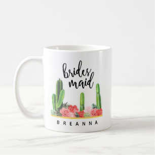 Moderne Kaktus und Blumenüberdacht Tasse