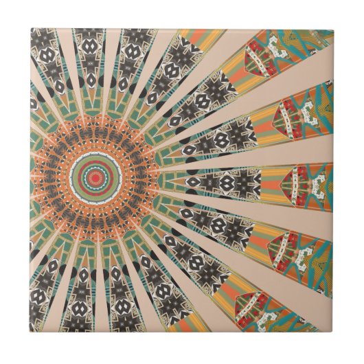 Moderne Kaleidoskop-Keramik Fliese (Vorderseite)