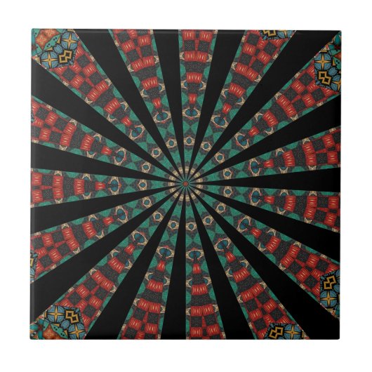 Moderne Kaleidoskop-Keramik Fliese (Vorderseite)