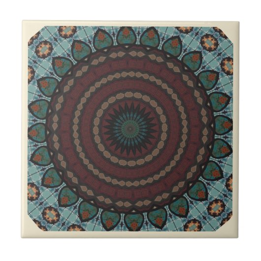 Moderne Kaleidoskop-Keramik Fliese (Vorderseite)