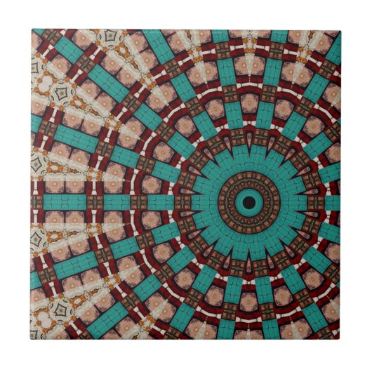 Moderne Kaleidoskop-Keramik Fliese (Vorderseite)