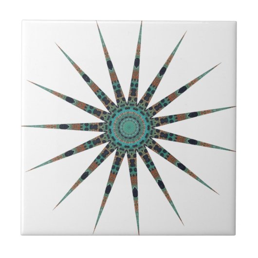 Moderne Kaleidoskop-Keramik Fliese (Vorderseite)