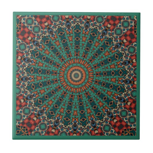 Moderne Kaleidoskop-Keramik Fliese (Vorderseite)