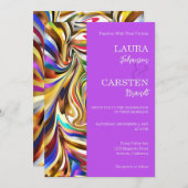 Moderne kaleidoskopische Hochzeitseinladung Einladung (Vorne/Hinten)