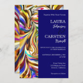 Moderne kaleidoskopische Hochzeitseinladung Einladung (Vorne/Hinten)