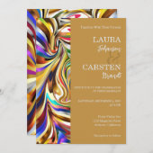 Moderne kaleidoskopische Hochzeitseinladung Einladung (Vorne/Hinten)