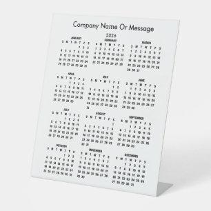 Moderne Kalenderfirma Name 2026 Sockelschild