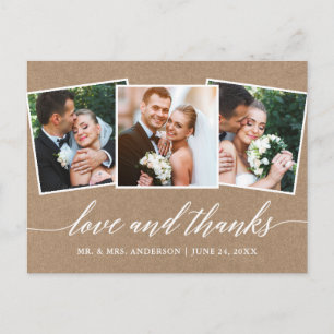 Moderne Kalligrafie 3 Foto Liebe Dank Kraft Postkarte