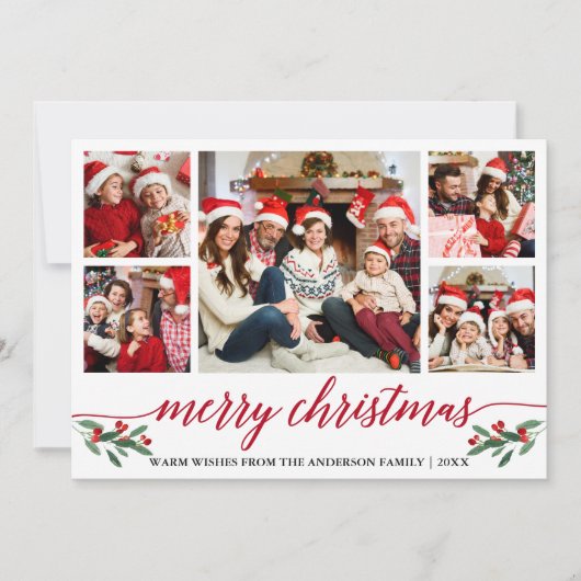 Moderne Kalligrafie 5 Foto Weihnachten (Vorderseite)