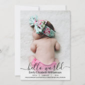 Moderne Kalligrafie - Ankündigung des New Baby Fot (Vorderseite)