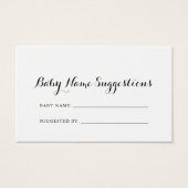 Moderne Kalligrafie Baby Name Suggestions Card (Vorderseite)