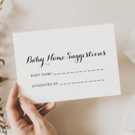 Moderne Kalligrafie Baby Name Suggestions Card