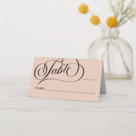 Moderne Kalligrafie-Beige-Hochzeit Platzkarte