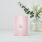 Moderne Kalligrafie Beruflich Elegante Rose Gold Visitenkarte (Stehend Vorderseite)