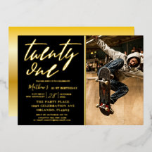 Moderne Kalligrafie Black & Gold 21. Geburtstag