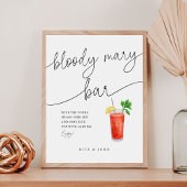 Moderne Kalligrafie Bloody Mary Bar Wedding Sign Sockelschild