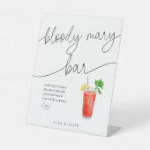 Moderne Kalligrafie Bloody Mary Bar Wedding Sign Sockelschild (Vorderseite)