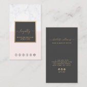 Moderne Kalligrafie Blush & Gray Loyalty Vertical Visitenkarte (Vorne/Hinten)
