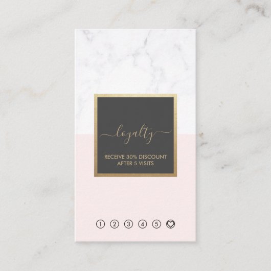 Moderne Kalligrafie Blush & Gray Loyalty Vertical Visitenkarte (Vorderseite)