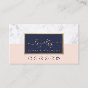 Moderne Kalligrafie Blush & Midnight Blue Loyalty Visitenkarte