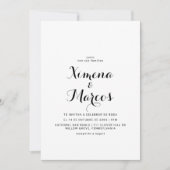 Moderne Kalligrafie Boda Wedding Einladung (Vorderseite)