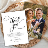 Moderne Kalligrafie Bohemisches Script Foto Hochze Dankeskarte