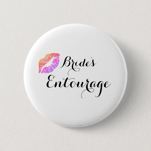 Moderne Kalligrafie Braut Gefolge Button (Vorderseite)