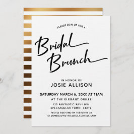 Moderne Kalligrafie Bridal Brunch Gold Zurück gest Einladung