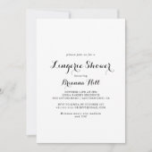 Moderne Kalligrafie Bridal Lingerie Dusche Einladung (Vorderseite)