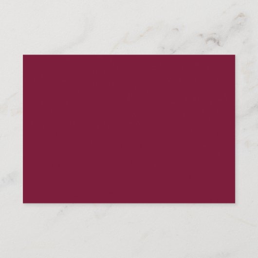 Moderne Kalligrafie Burgundy Hochzeitsempfang Begleitkarte (Rückseite)